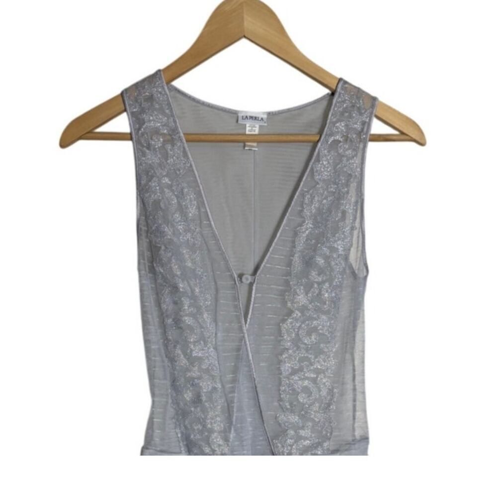 La Perla Light Grey Lace Bodysuit Sz. 1 (US XS)